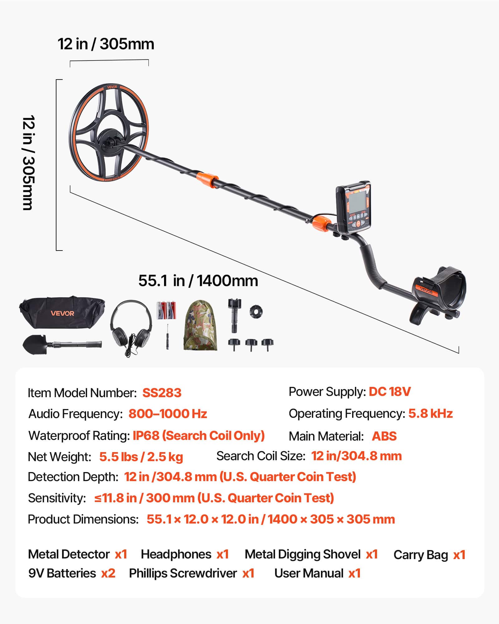 VEVOR Metal Detector for Adults, 12