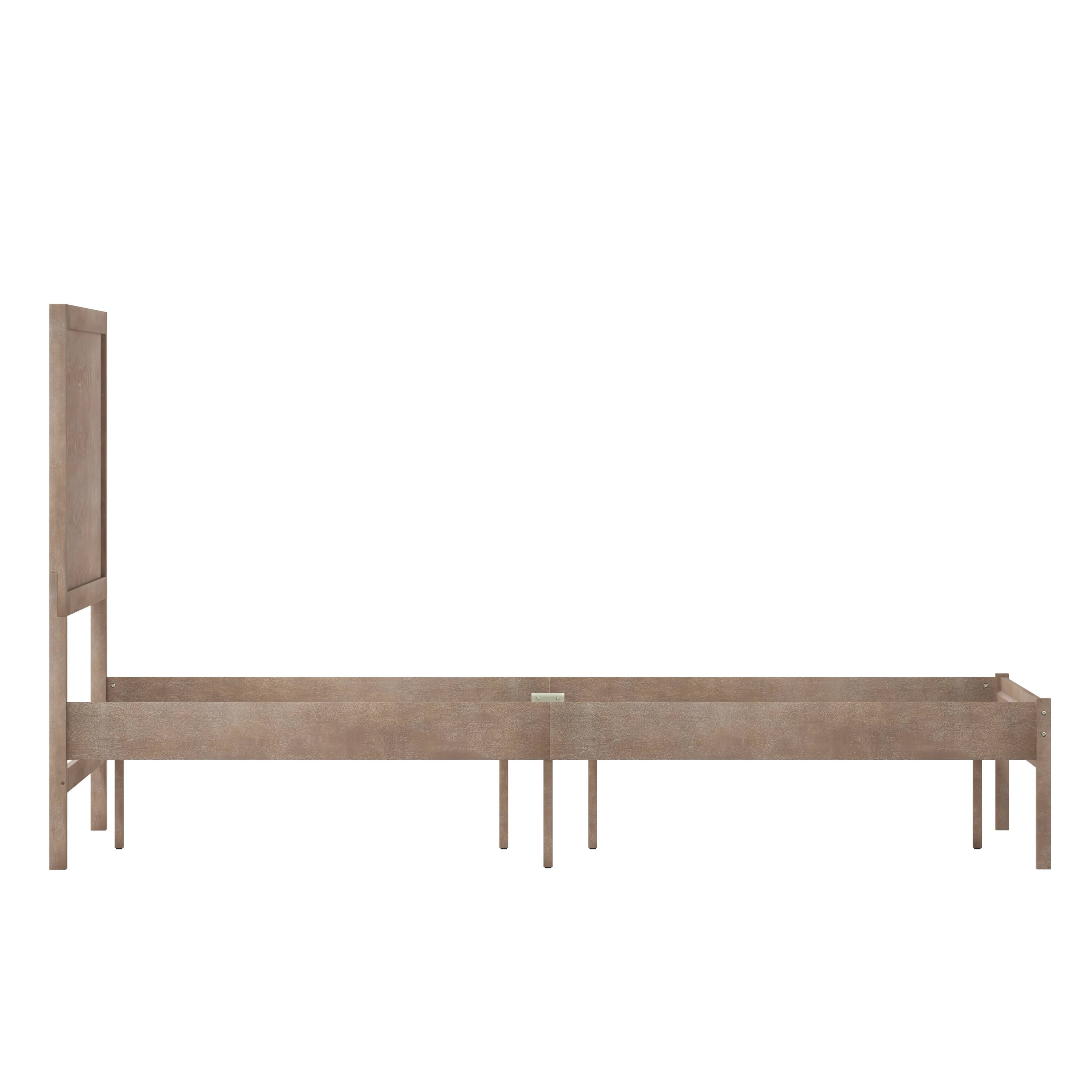 Alt View 8. Emma + Oliver - Ashton Classic Wooden Platform Bed with Headboard - Light Brown.