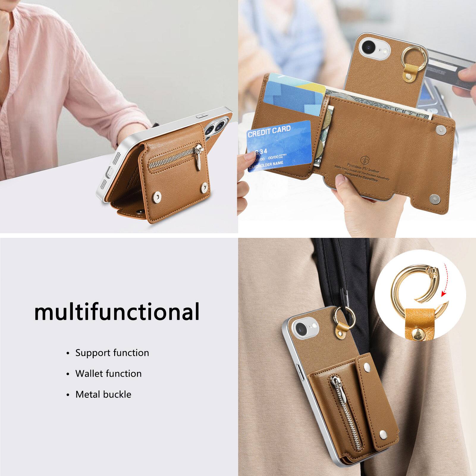 RUSSONATIVE,
CREDIT CARD 34 DO 00/00/16 HOLDER NAME

213 esfors 24 Youtuct pladented Capolico

multifunctional
- Support function
- Wallet function
- Metal buckle