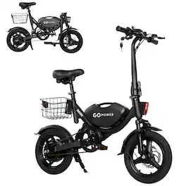 GoPowerBike - GoDash Foldable Compact Folding Adult Mini E-Bike | UL2849 Certified - One size - Black