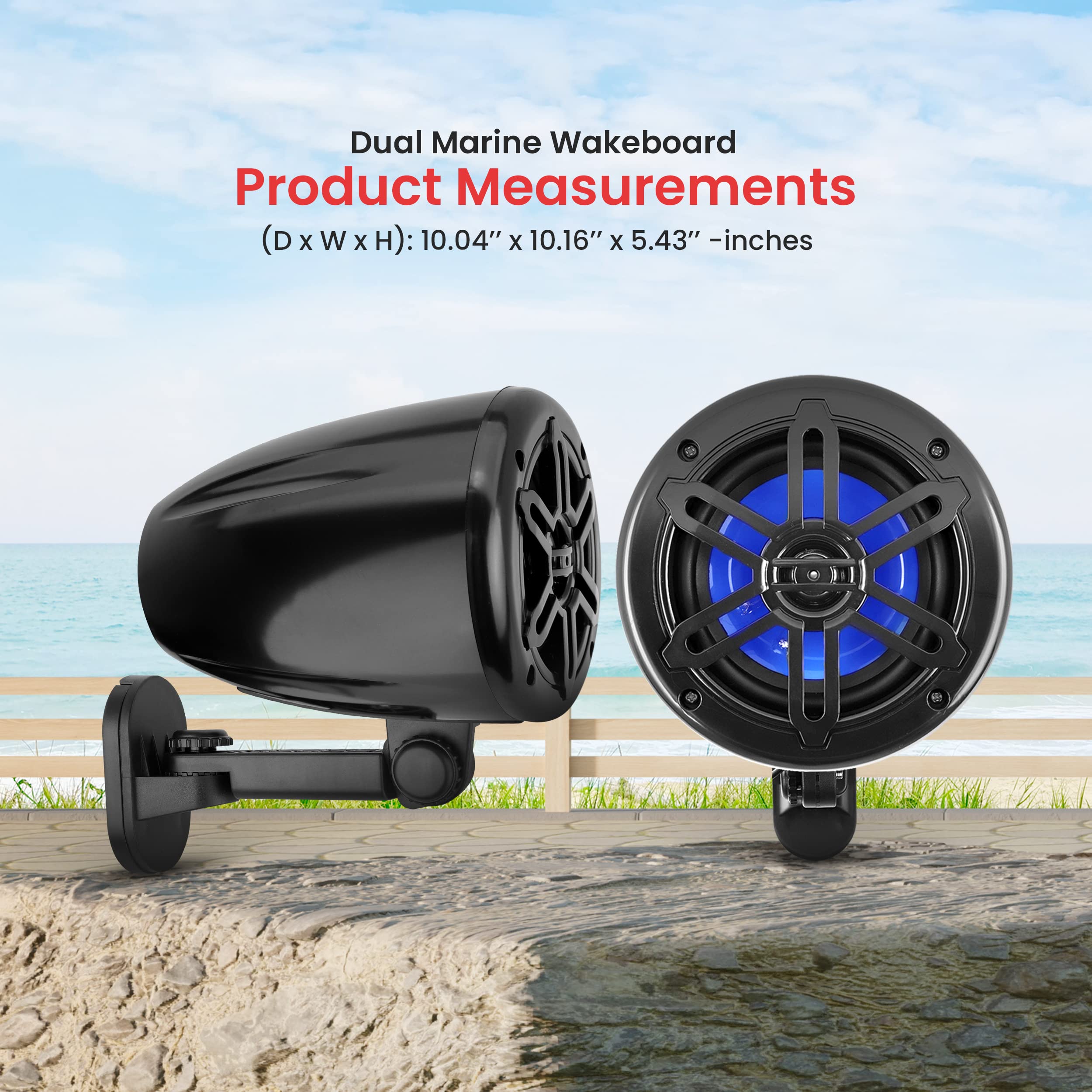 Dual Marine Wakeboard Product Measurements  
(D x W x H): 10.04" x 10.16" x 5.43" - inches