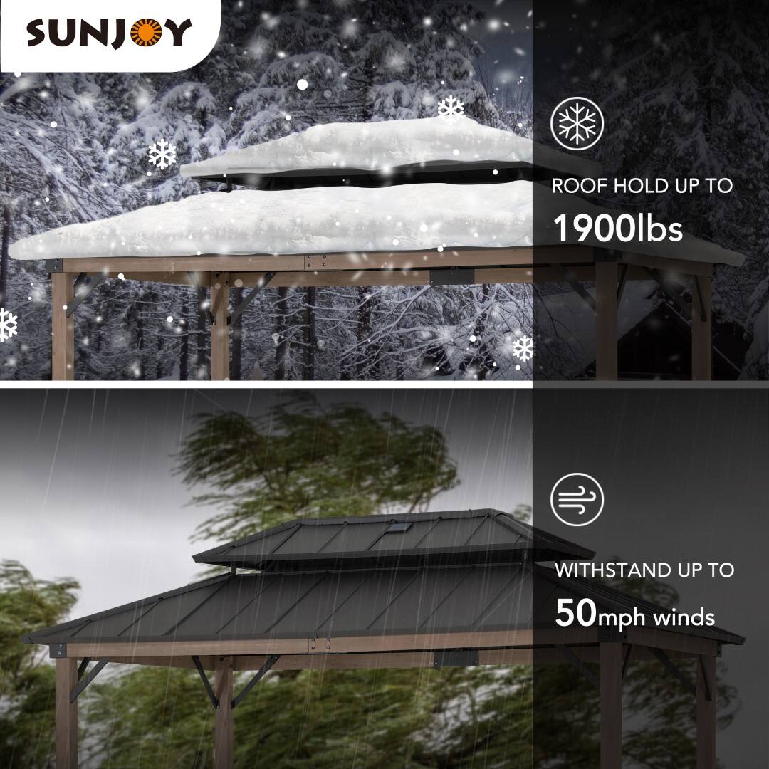 SUNJOY

ROOF HOLD UP TO 1900lbs

WITHSTAND UP TO 50mph winds