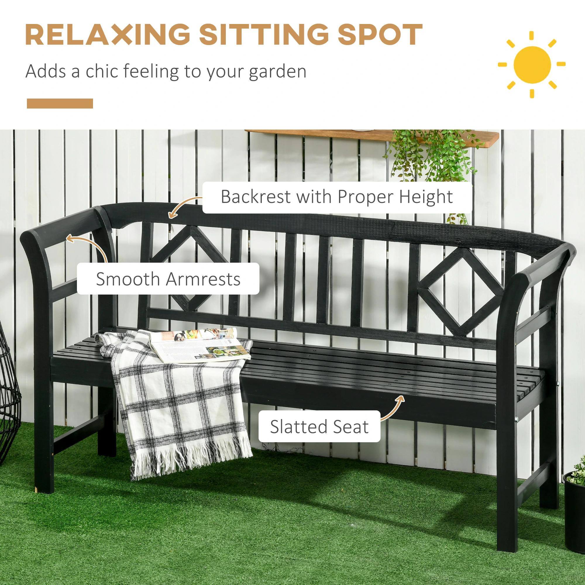 RELAXING SITTING SPOT  
Adds a chic feeling to your garden  

- Backrest with Proper Height  
- Smooth Armrests  
- Slatted Seat