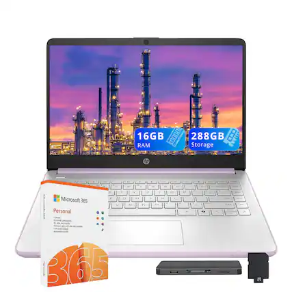 16GB RAM, 288GB Storage, HP, Microsoft 365 Personal, 1-year subscription, 1TB cloud storage, Advanced security