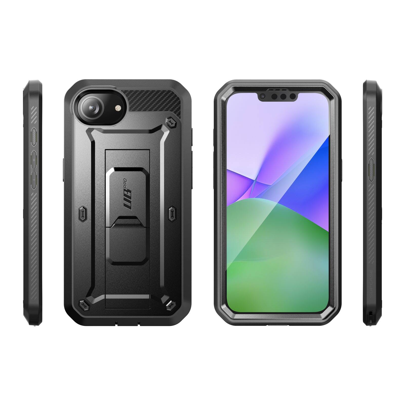 Alt View 6. SUPCASE - iPhone 16e  Unicorn Beetle Pro Rugged Case - Black.