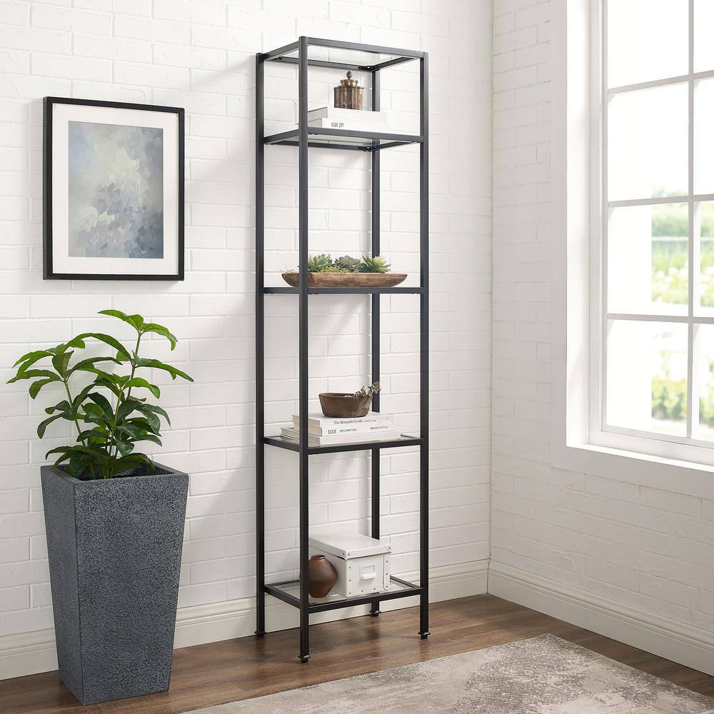 Alt View 1. Crosley Furniture - Aimee Narrow Etagere Bookcase - Oil Rubbed Bronze.