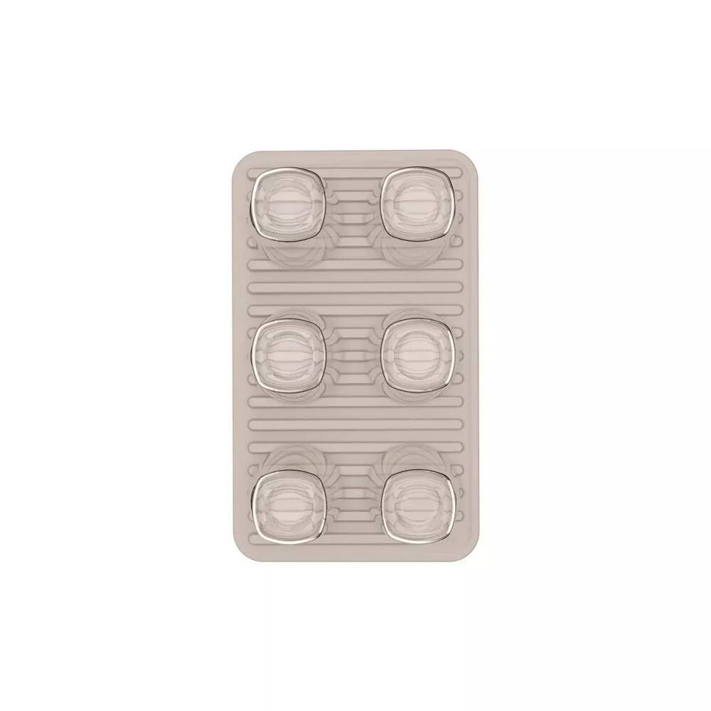 Alt View 3. OU - OU Glasses Drying Mat for Kitchen Sink, 13.78" x 8.27" Nonslip Plastic Pad with Grooves - White - White.