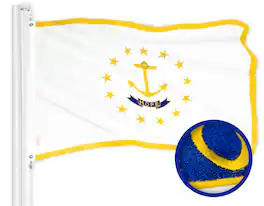 G128 - Rhode Island State Flag Embroidered Polyester 3 x 5 ft - Assorted Colors