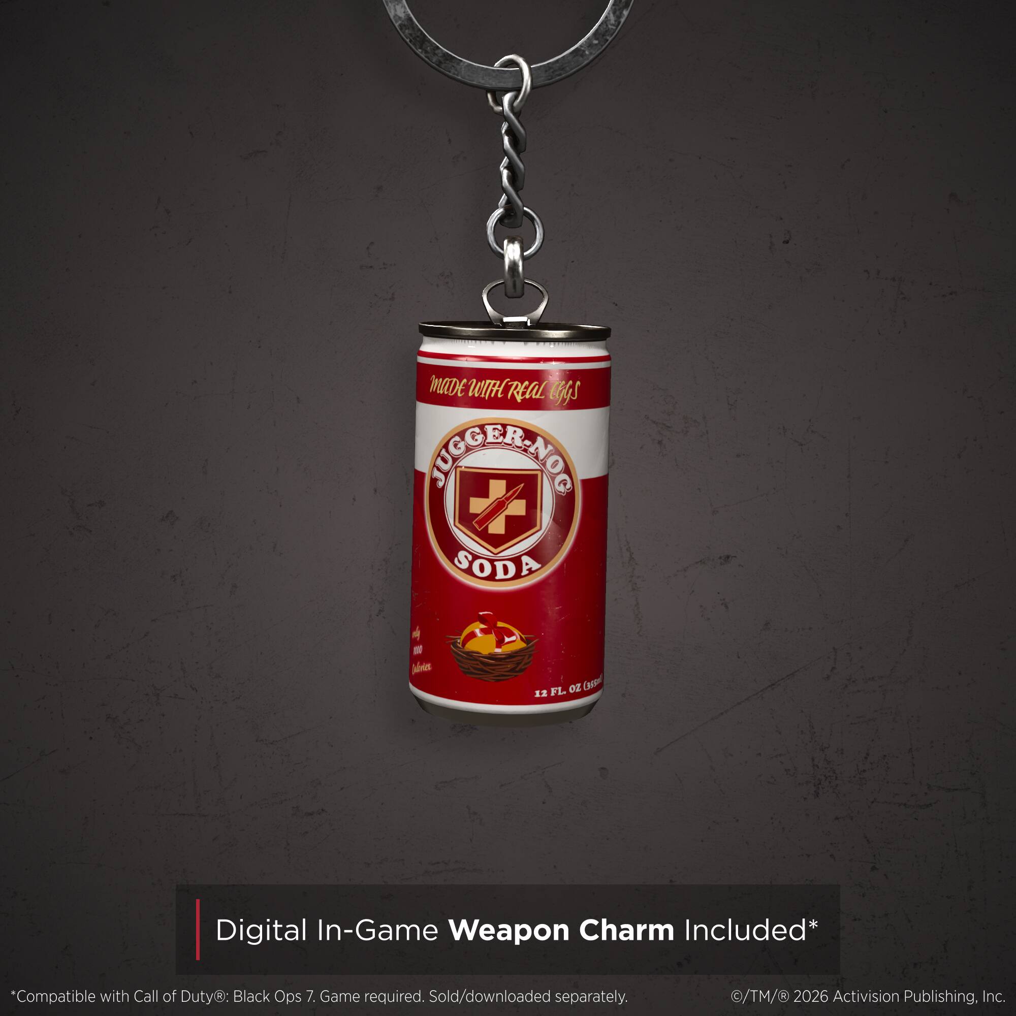Made with Real Cgs Juggernaut Soda - 12 FL oz Can

Digital In-Game Weapon Charm Included*  
*Compatible with Call of Duty: Black Ops 7. Game required. Sold/downloaded separately.  
©/TM/ 2026 Activision Publishing, Inc.