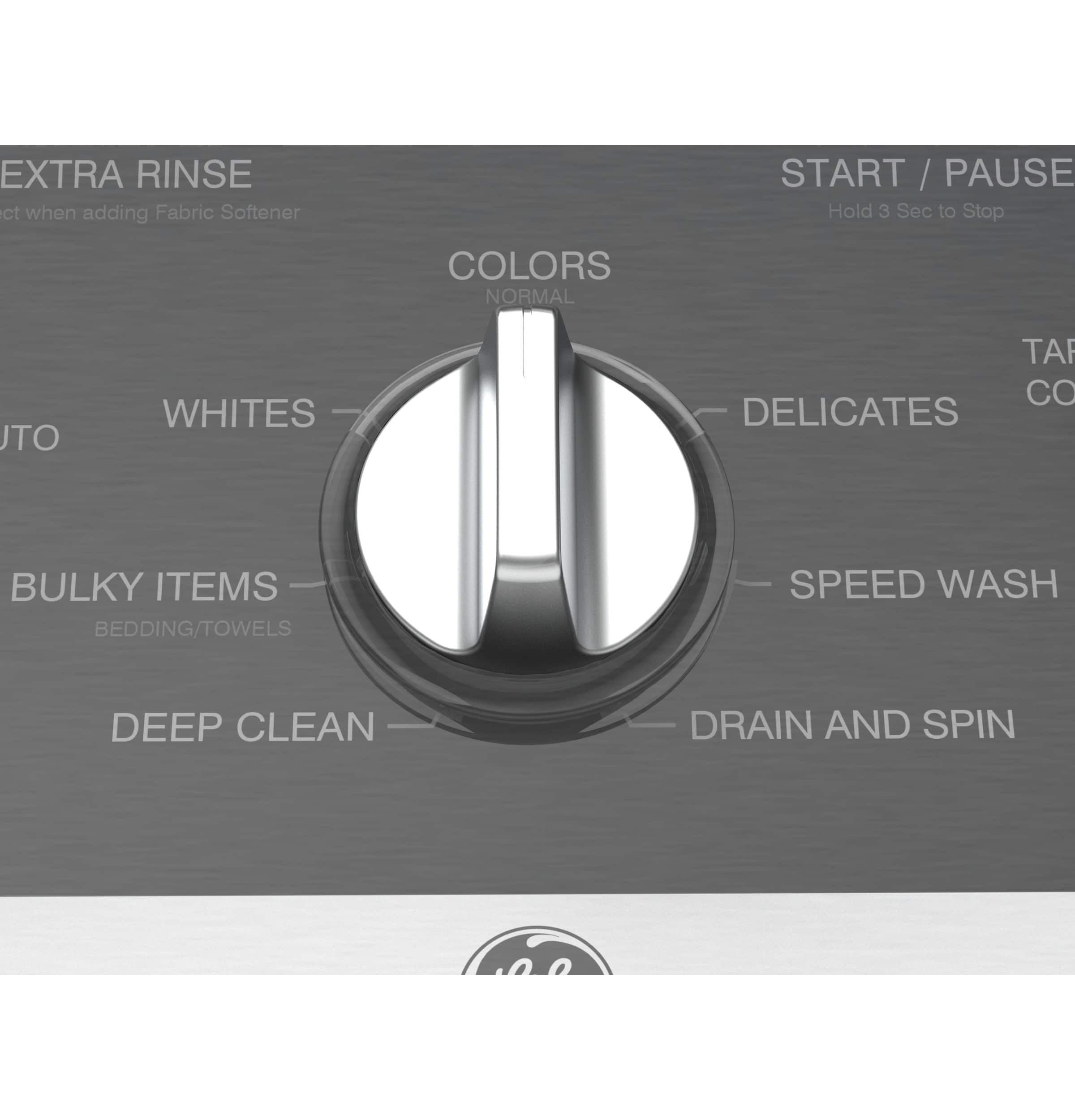 GE GE - 4.3 Cu. Ft. High-Efficiency Top Load Washer with 5 Year Limited Parts and Labor Warranty - White with Black Stainless Steel 6