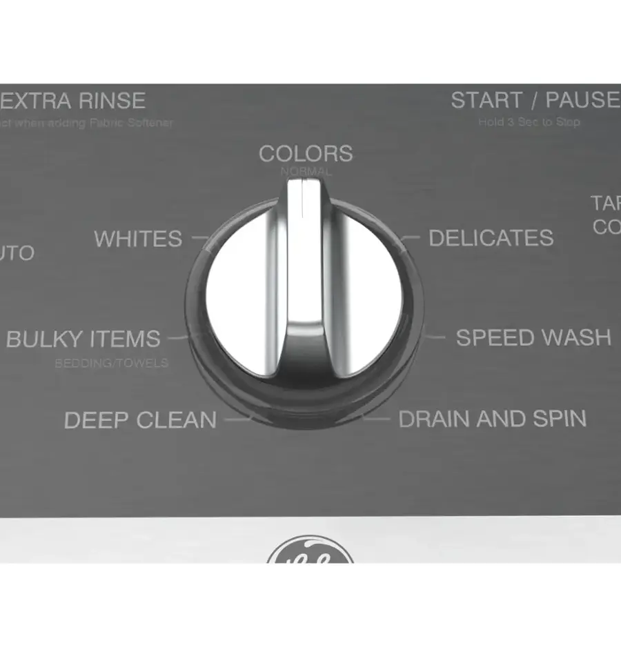 Alt View 13. GE - 4.3 Cu. Ft. High-Efficiency Top Load Washer with 5 Year Limited Parts and Labor Warranty - White with Black Stainless Steel.