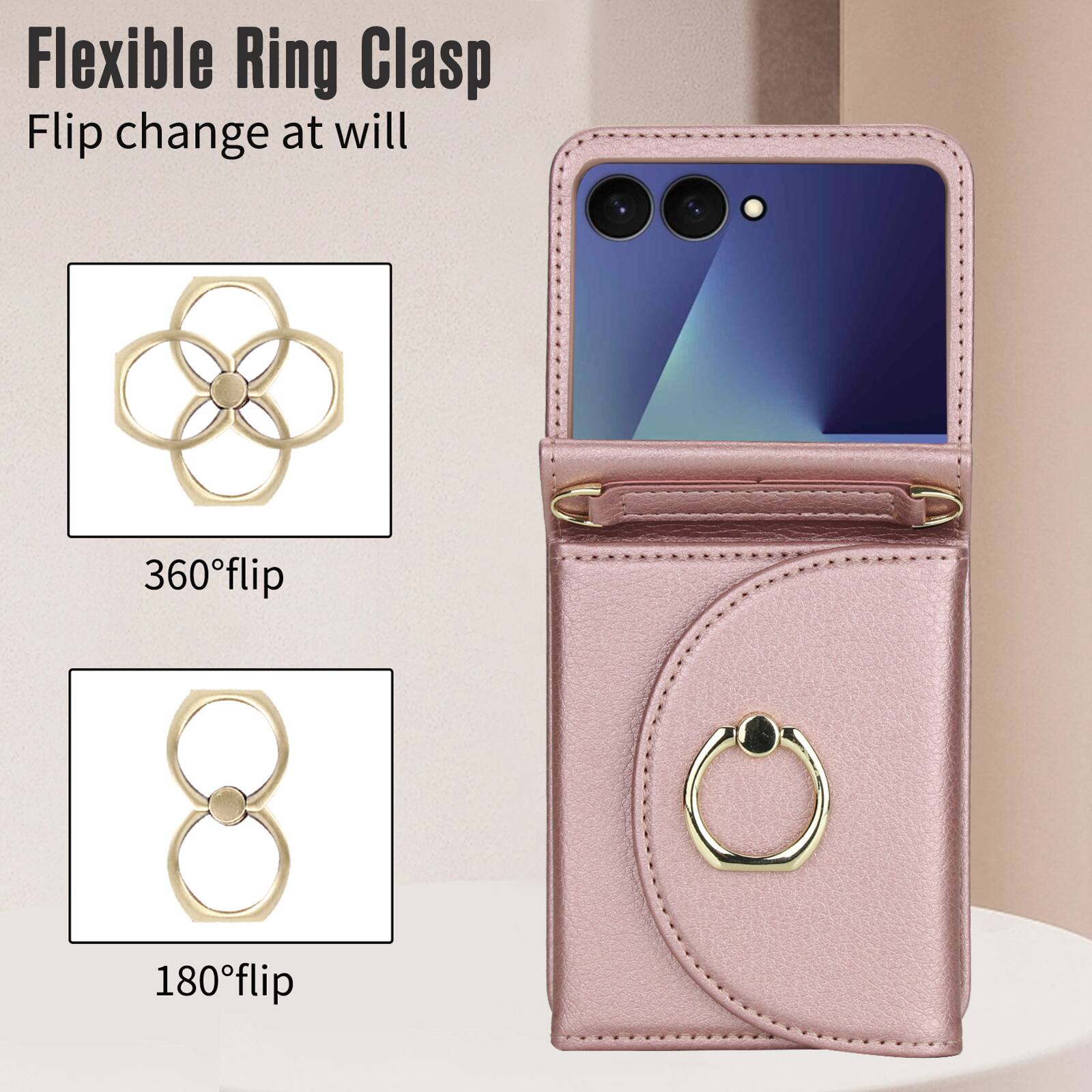 Flexible Ring Clasp  
Flip change at will  
360° flip  
180° flip