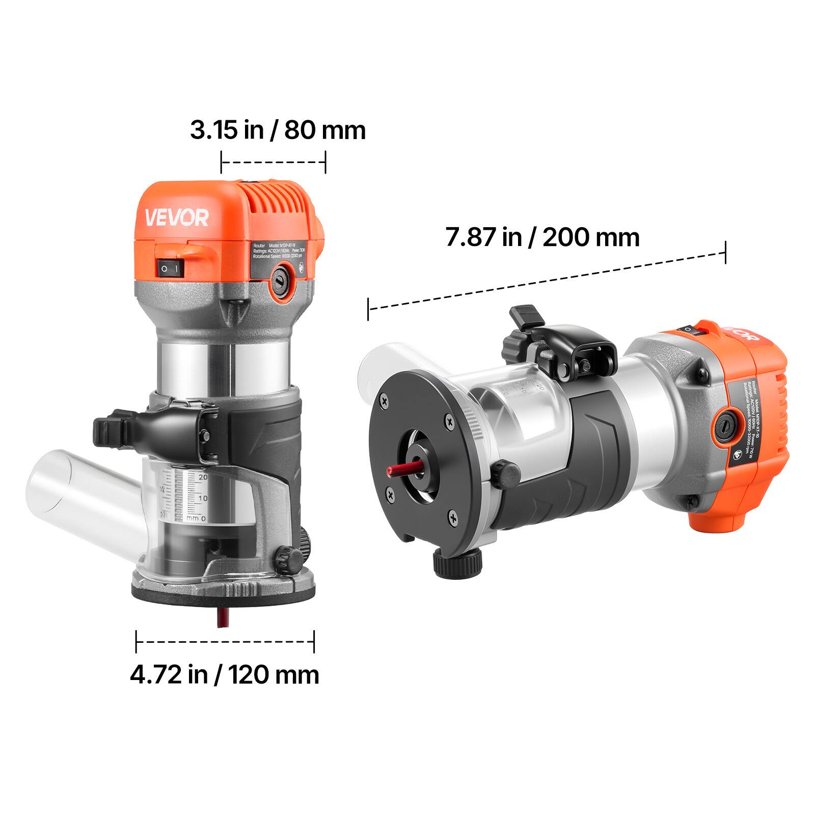 3.15 in / 80 mm

VEVOR

- BEST Ratings KC22000 WII Import

7.87 in / 200 mm

0 10 20

WT D

4.72 in / 120 mm