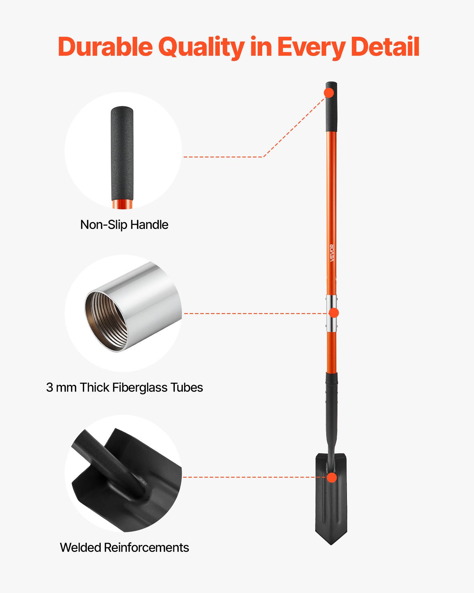 Durable Quality in Every Detail

- Non-Slip Handle
- 3 mm Thick Fiberglass Tubes
- Welded Reinforcements
