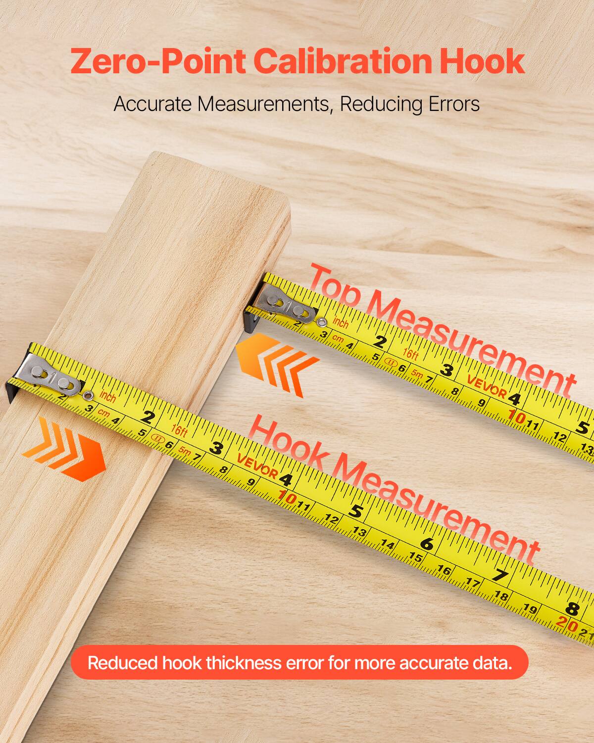 Zero-Point Calibration Hook  
Accurate Measurements, Reducing Errors  

Top Measurement  
Hook Measurement  

Reduced hook thickness error for more accurate data.