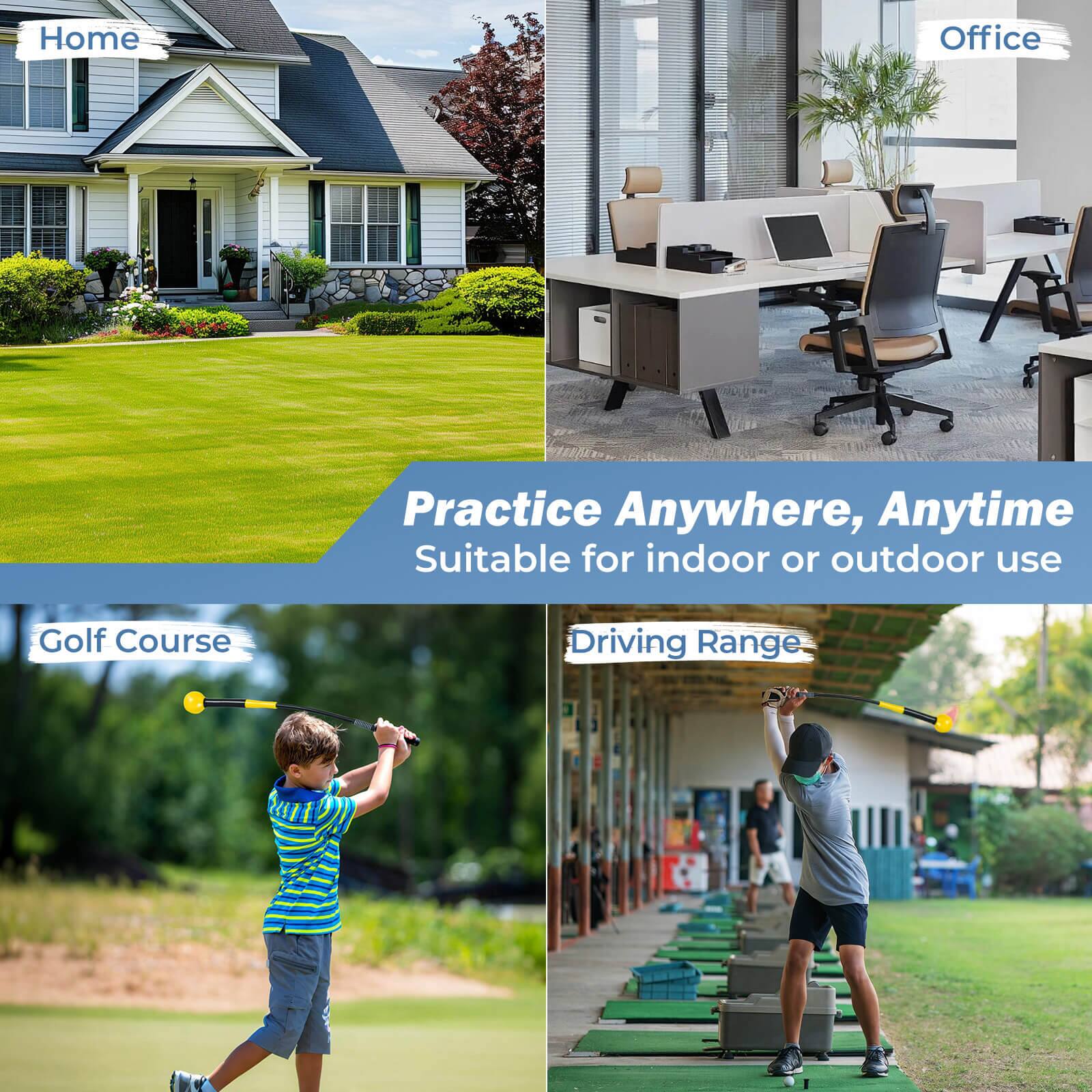 Home Office Practice Anywhere, Anytime  
Suitable for indoor or outdoor use  
Golf Course Driving Range