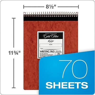 8 1/2" x 11 3/4"  
Gold Title and Name  
Writing Pad  
70 Sheets