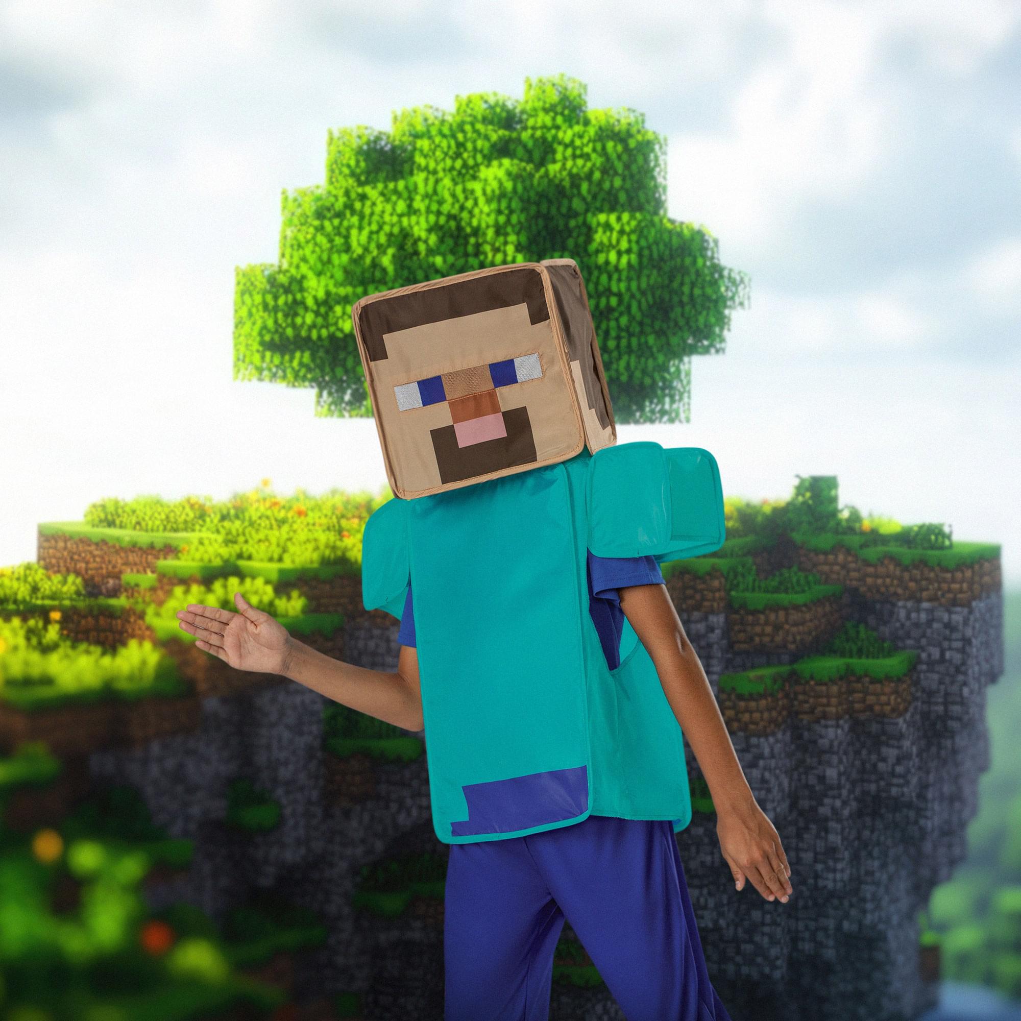 Alt View 3. Disguise - Minecraft Steve Pop Out Child Costume | Large 10-12 - Multi-Colored.