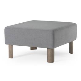 Maven Lane - Lena Contemporary Upholstered Ottoman with Refined Grey Wood Finish - Gray