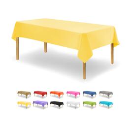 Dapper Styles - Disposable Plastic Tablecloth For Round Tables Table Cloths Parties Events Weddings Indoors Outdoors Cover - Yellow-12 count - Rectangle