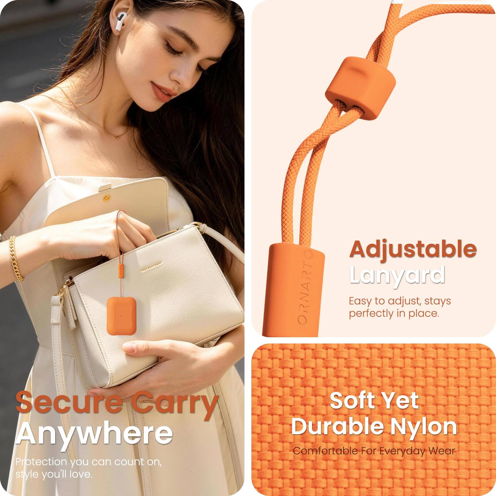 Adjustable Lanyard  
Easy to adjust, stays perfectly in place.  
Secure Carry Anywhere  
Protection you can count on, style you'll love.  
Soft Yet Durable Nylon  
Comfortable For Everyday Wear