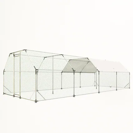 Front. Mondawe - 10 ft x 26 ft Galvanized Large Metal Walk in Chicken Coop Run Hutch Hen House.