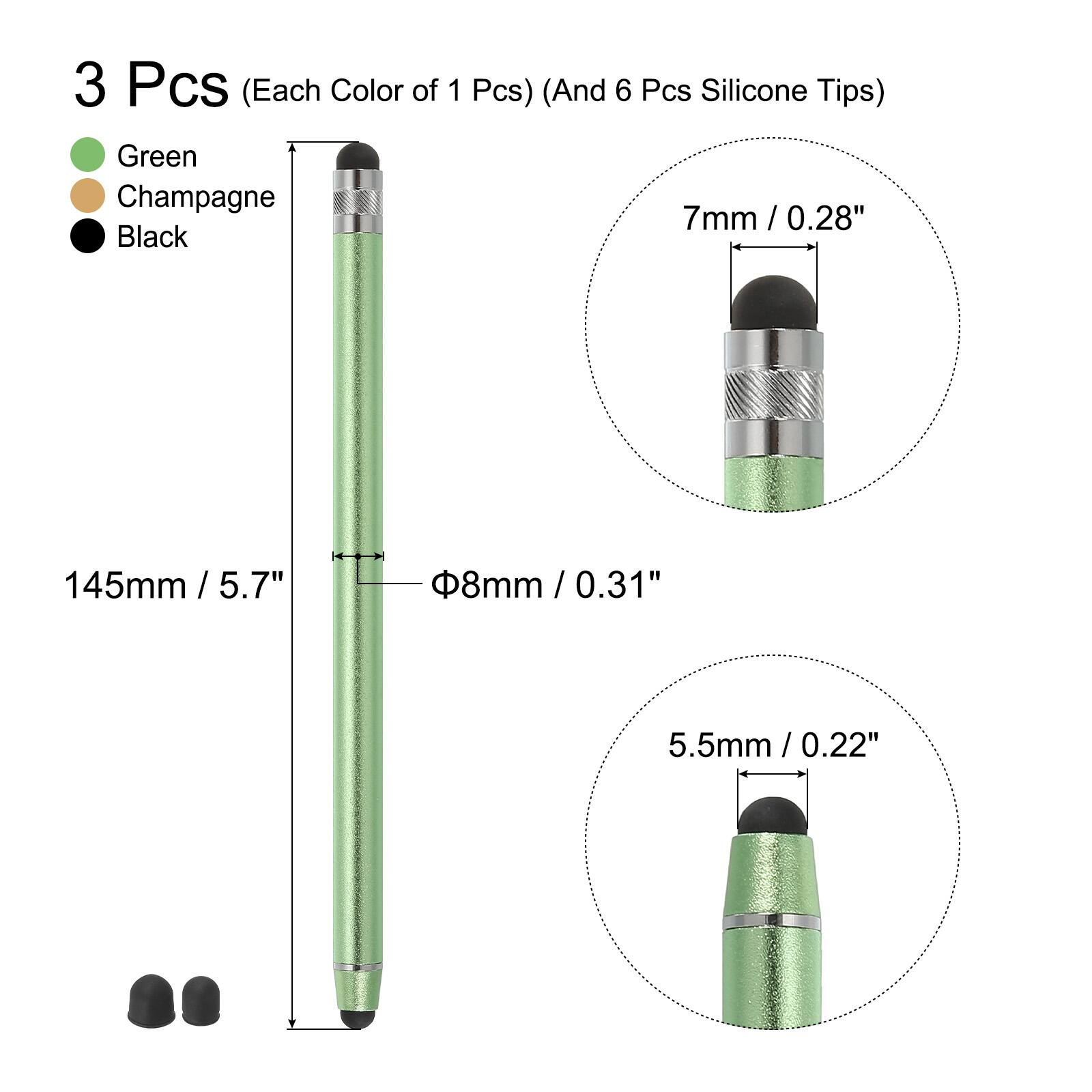 3 Pcs (Each Color of 1 Pcs) (And 6 Pcs Silicone Tips)  
Green, Champagne, Black  
7mm / 0.28"  
145mm / 5.7"  
Φ8mm / 0.31"  
5.5mm / 0.22"