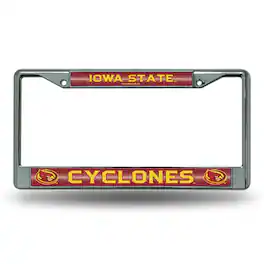 Rico Industries - Iowa State Cyclones Sparkly Glitter Bling Look Chrome License Plate Frame - Multi