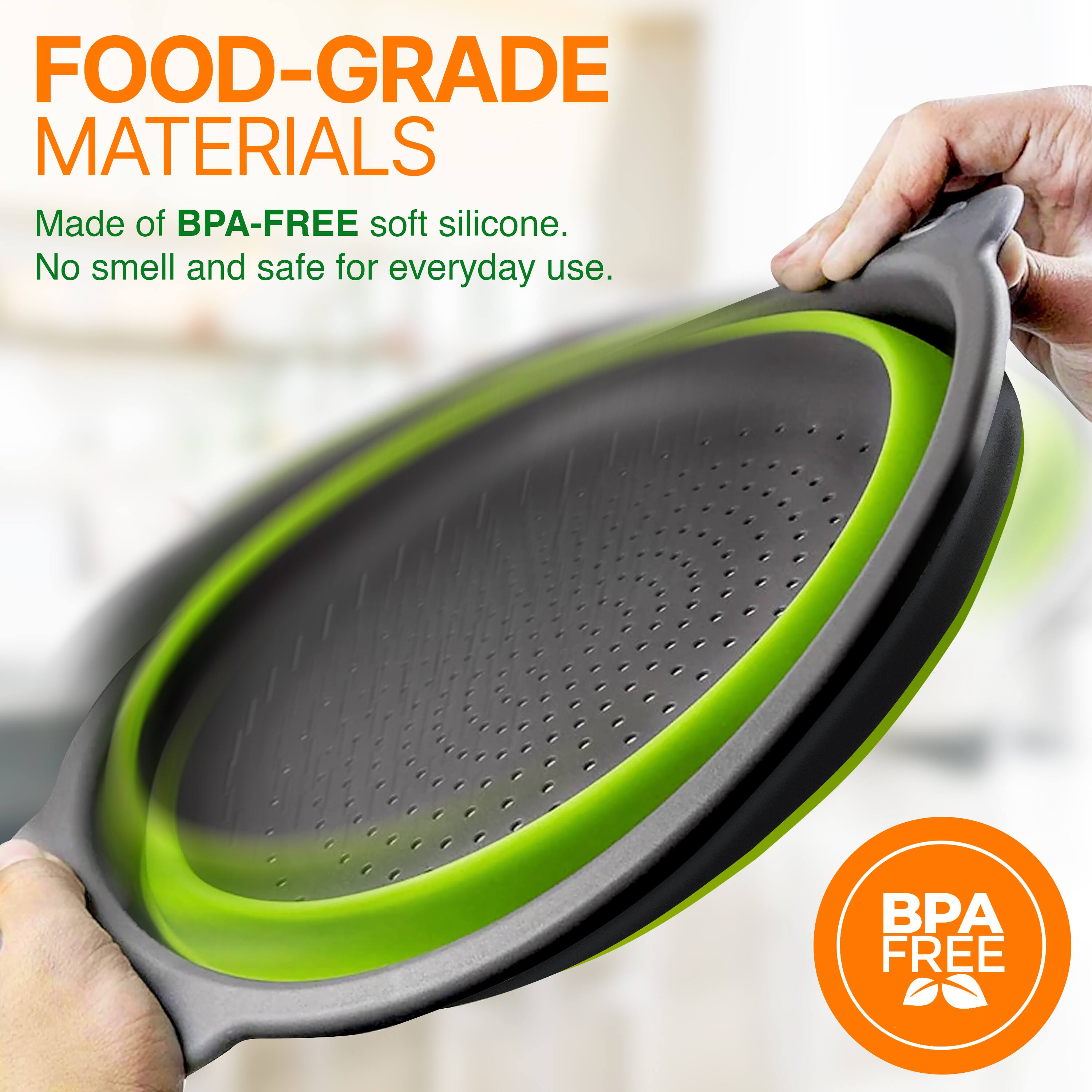 FOOD-GRADE MATERIALS  
Made of BPA-FREE soft silicone. No smell and safe for everyday use.  
BPA FREE