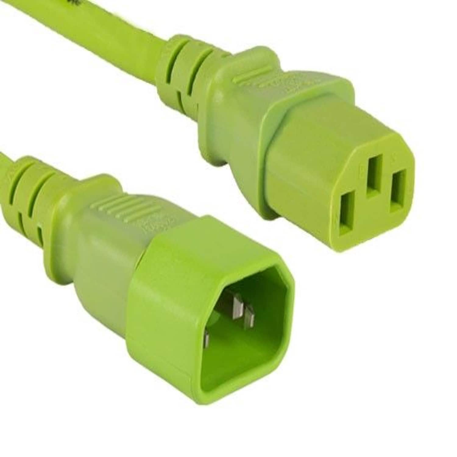 Sanoxy - Cables and Adapters; 3ft 18 AWG Computer Power Extension Cord IEC320 C13 to IEC320 C14 - Green