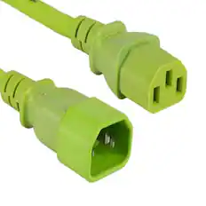 Front. Sanoxy - SANOXY Cables and Adapters; 2ft 18 AWG Computer Power Extension Cord IEC320 C13 to IEC320 C14, Green - Green.