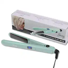 Sassy - 1” Titanium Flat Iron, Adjustable Heat Hair Straightener with Ion Generator - Green