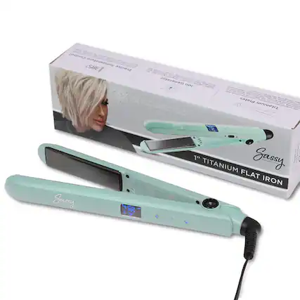 - Control Temperature: SBE Precise
- 1" Titanium Flat Iron
- Negative Ion Shiny, Smooth Generator and Frizz-Free Hair
- Sassy