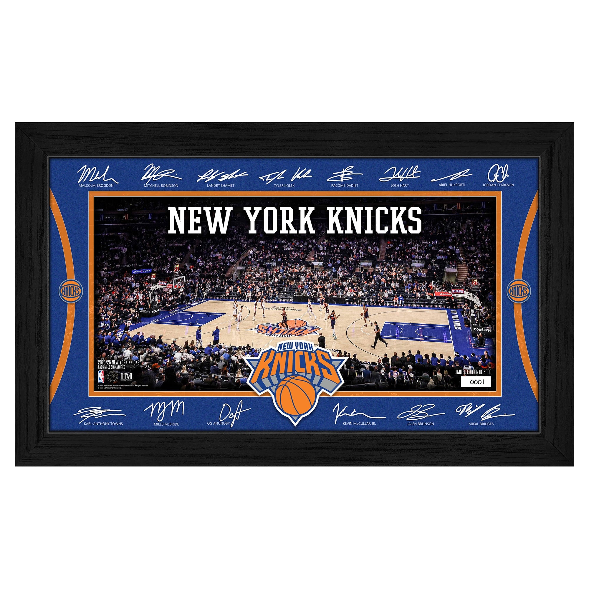 Highland Mint New York Knicks 2025 Signature Court Framed Picture
