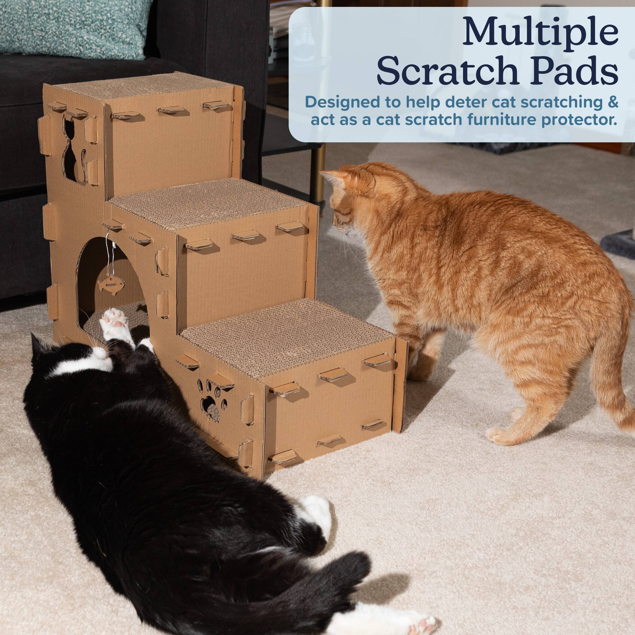 Multiple Scratch Pads  
Designed to help deter cat scratching & act as a cat scratch furniture protector.