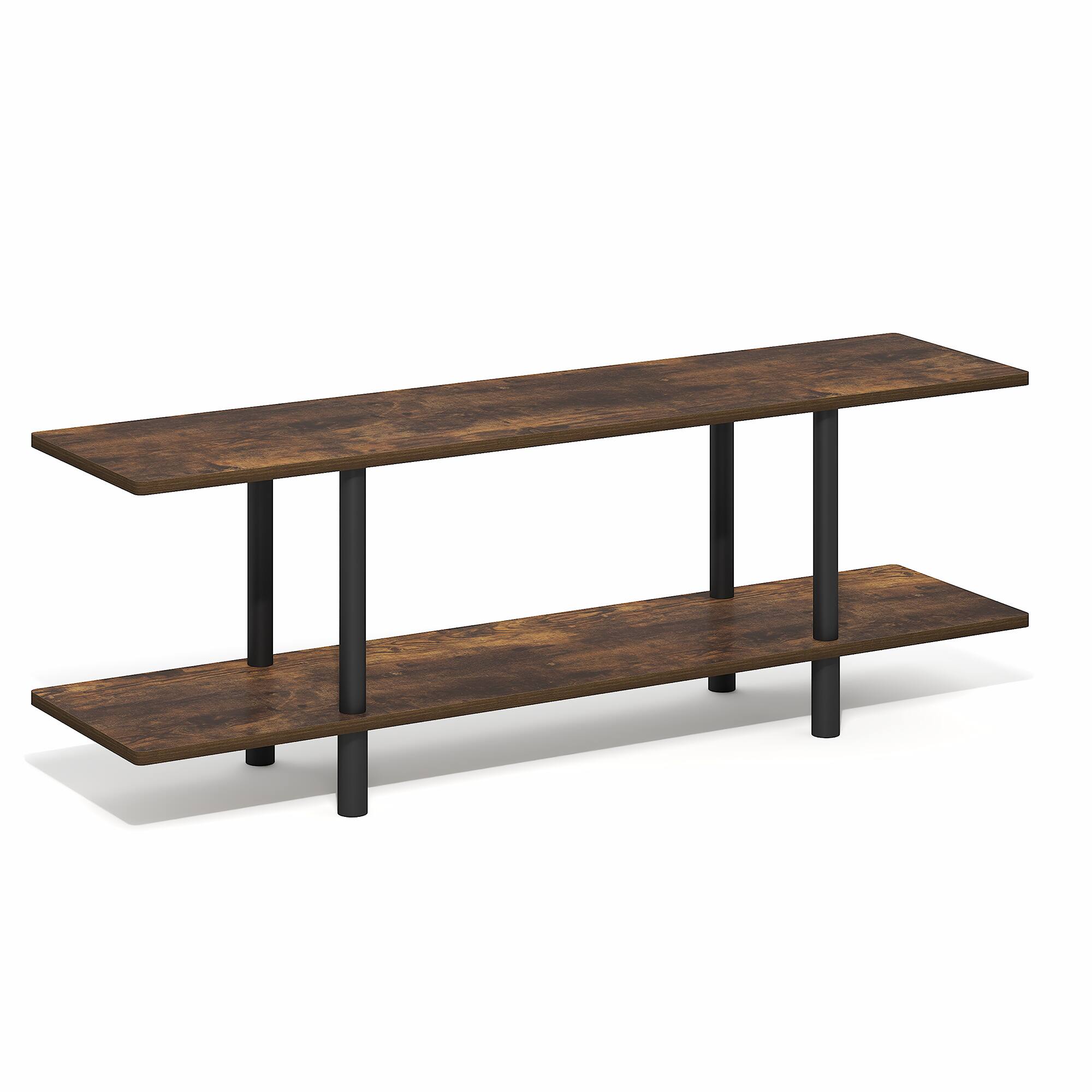 Alt View 4. Furinno - TURN-N-TUBE Storage Shelves, Book Shelf, Display Shelf, for Organization and Storage, Living Room, Garage, Home Office - Amber Pine/Black.