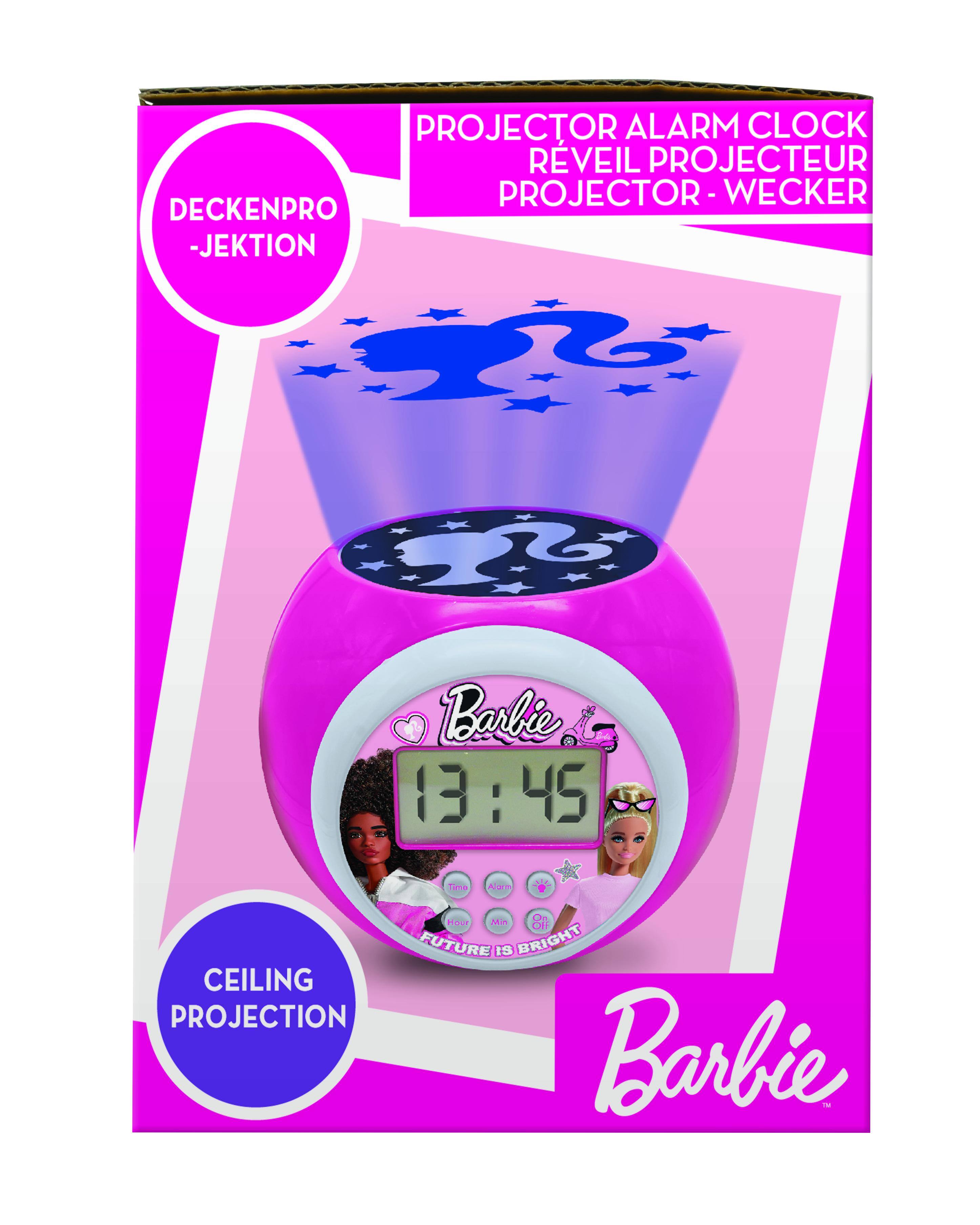 PROJECTOR ALARM CLOCK  
REVEIL PROJECTEUR  
PROJECTOR-WECKER  
DECKENPROJEKTION  

Barbie  
13:45  

CEILING PROJECTION  

FUTURE IS BRIGHT