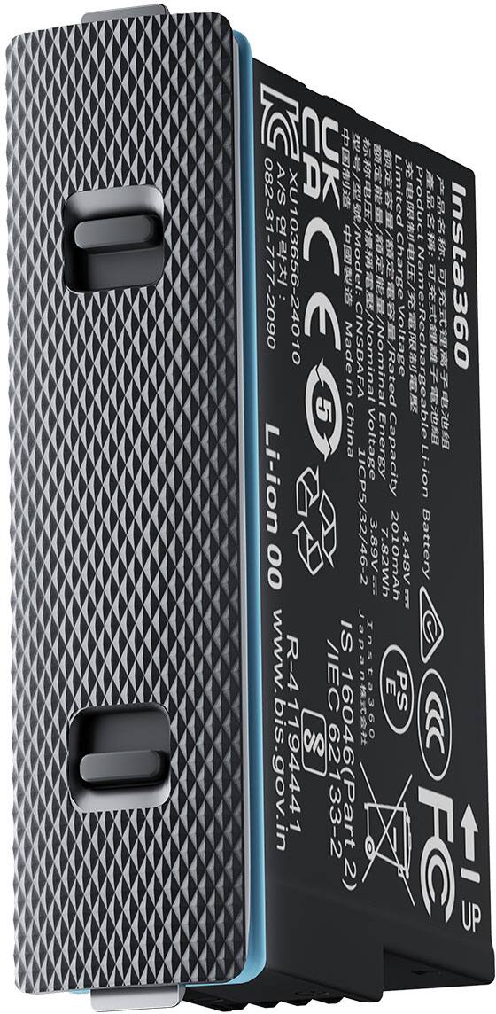 Sure, here is the corrected and grouped text from the image:

---

**Insta360**

**Li-ion Battery**

**Product Number:** 082-31-777-2090

**Model:** XU103656-24010

**Limited Charge Voltage:** 4.48V

**Nominal Voltage:** 3.89V

**Nominal Energy:** 7.82Wh

**Capacity:** 2010mAh

**Made in China**

**CE**

**RoHS**

**FCC**

**IC**

**PSE**

**KC**

**CCC**

**CE Marking:** 082-31-777-2090

**Made in China**

**Li-ion Battery**

**Rechargeable**

**Li-ion**

**Capacity:** 2010mAh

**Nominal Voltage:** 3.89V

**Nominal Energy:** 7.82Wh

**Limited Charge Voltage:** 4.48V

**Made in China**

**CE**

**RoHS**

**FCC**

**IC**

**PSE**

**KC**

**CCC**

