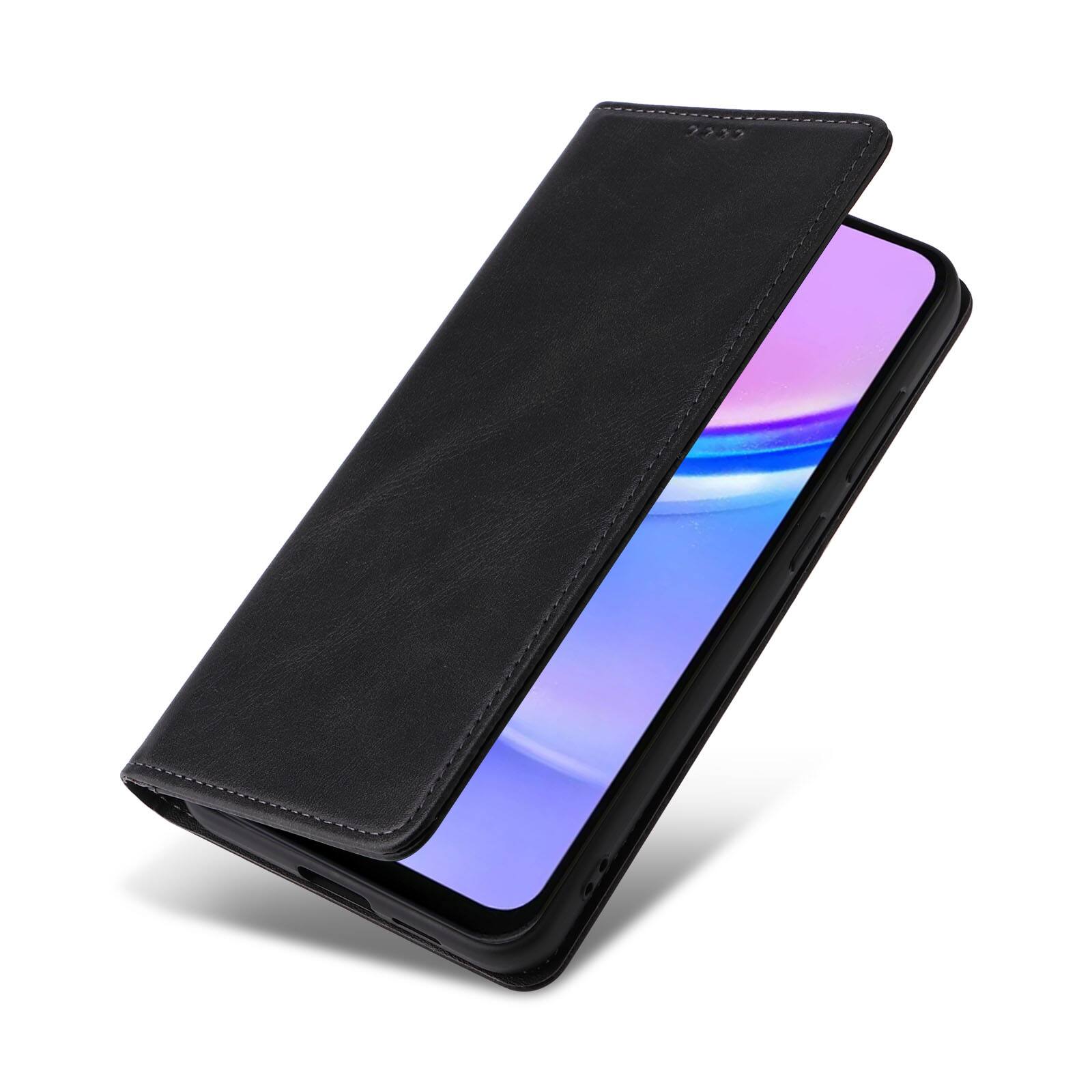 Left. Dteck - Case for Samsung Galaxy A16 5G,Wallet Case with Card Holder for Women Men,Shockproof PU Leather Flip Kickstand Cover - Black.