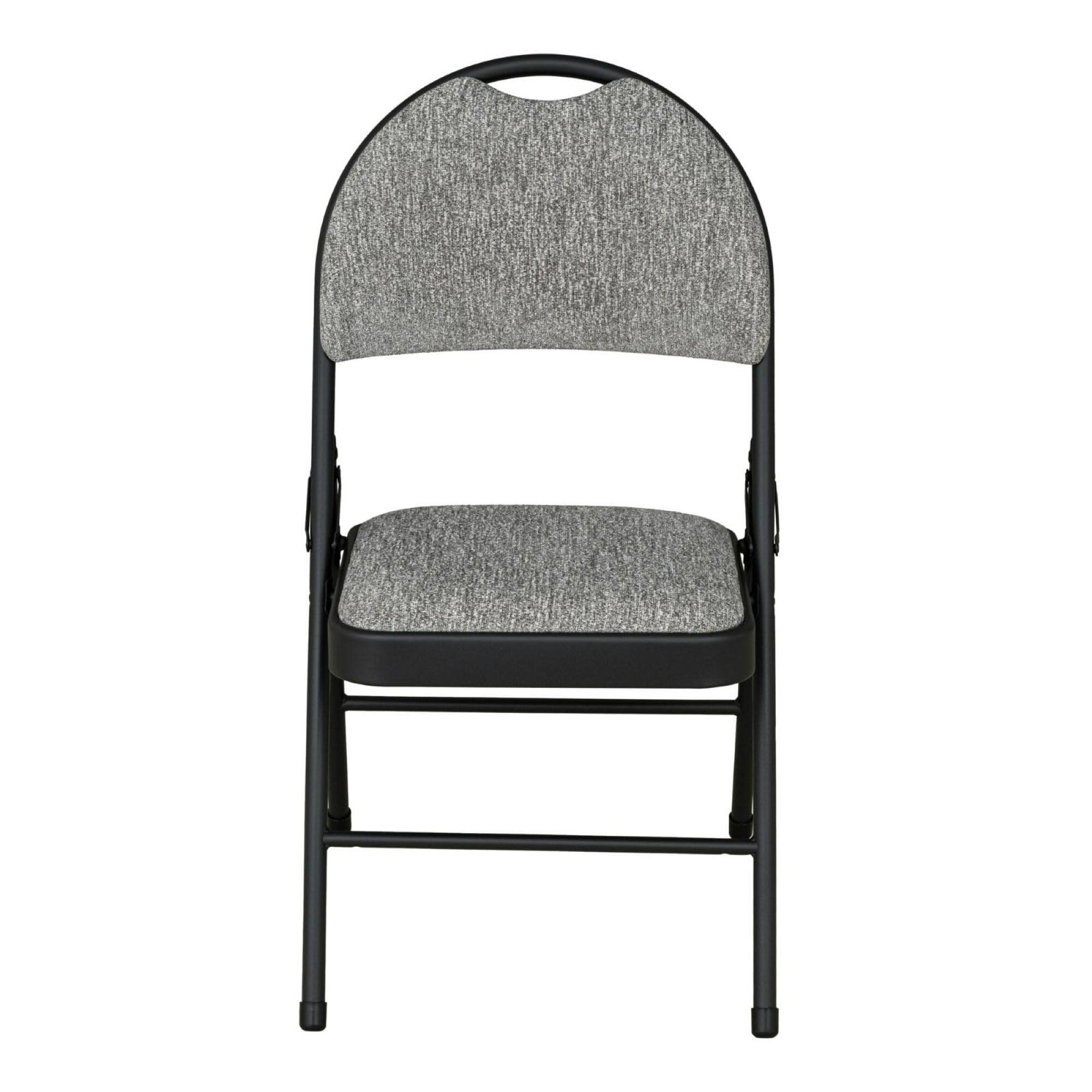 Alt View 6. Sudden Comfort - Sudden Comfort Set of 4 Double Padded Steel High Back Folding Chairs, Black/Grey - Black/Grey.