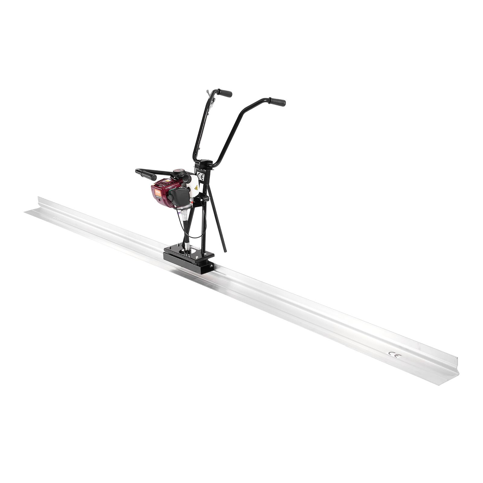 Alt View 5. VEVOR - Concrete Power Screed, 4 ft Aluminum Board Straight Edge Bar Set, 4 Stroke Cement Finishing Vibrating Motor - Black;Silver.