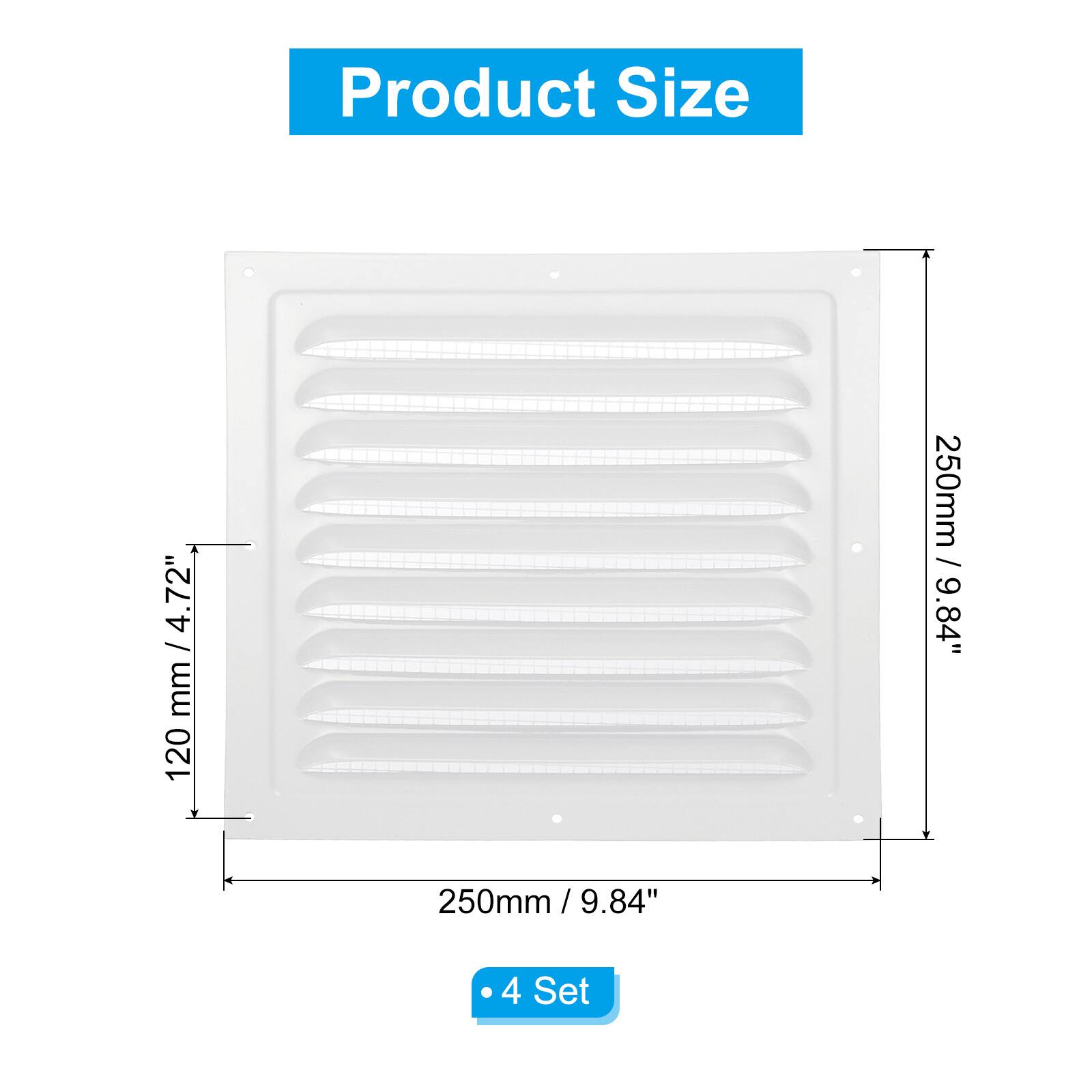 Product Size  
72" / 4 mm / 4.72"  
120 mm / 9.84"  
250 mm / 9.84"  
4 Set