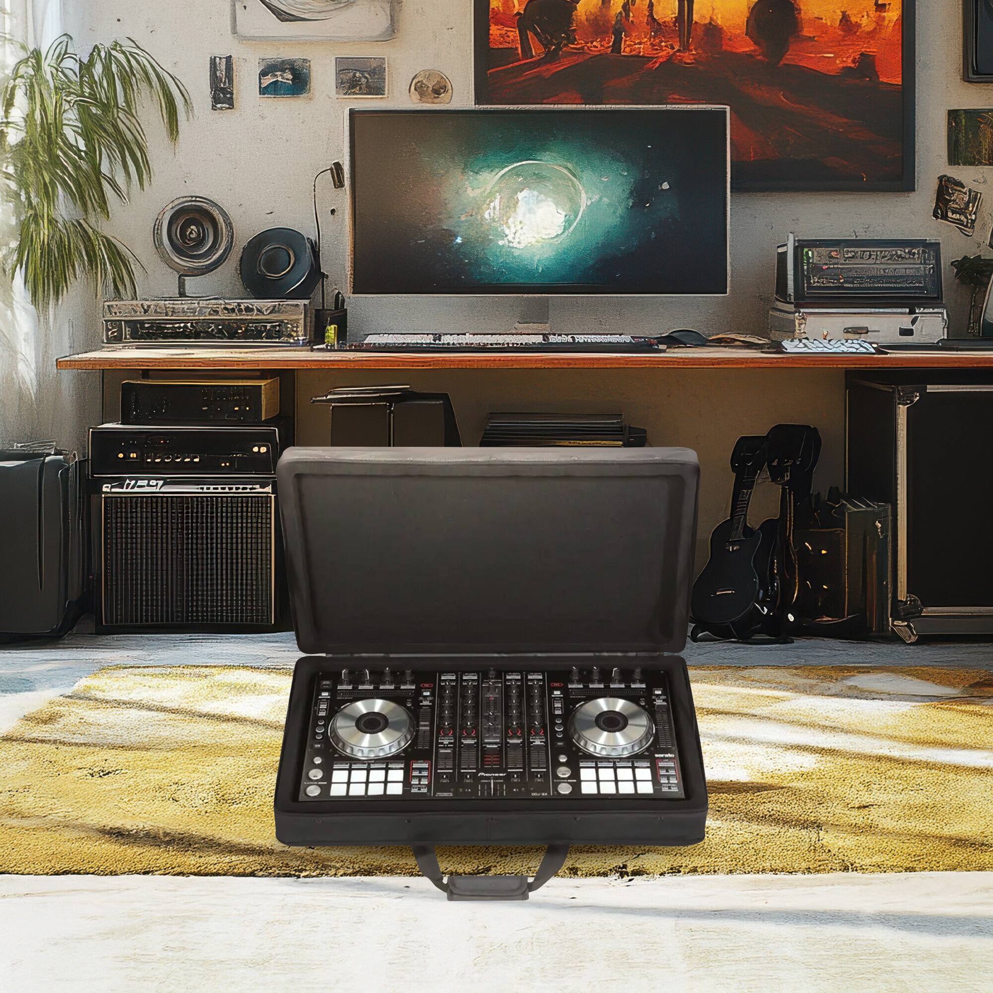 Alt View 2. SKB - SKB 27”x14” DJ Controller & Small MIDI Keyboard Soft Case Padded Bag, Black.