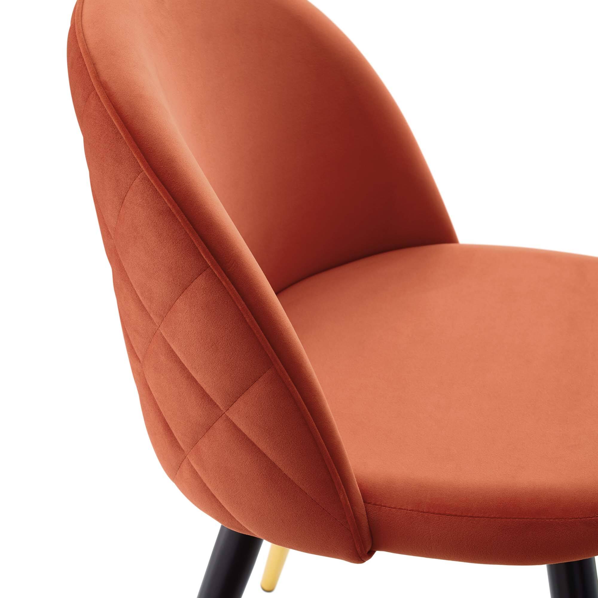 Alt View 5. Modway - Cordial Performance Velvet Dining Chairs Set of 2 by Modway - Orange.