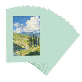 Unique Bargains - 10pcs Picture Frame Mats, 7x5 Inch Angled Cut Board for Photos Prints Watercolor Artwork Backing - Light Blue