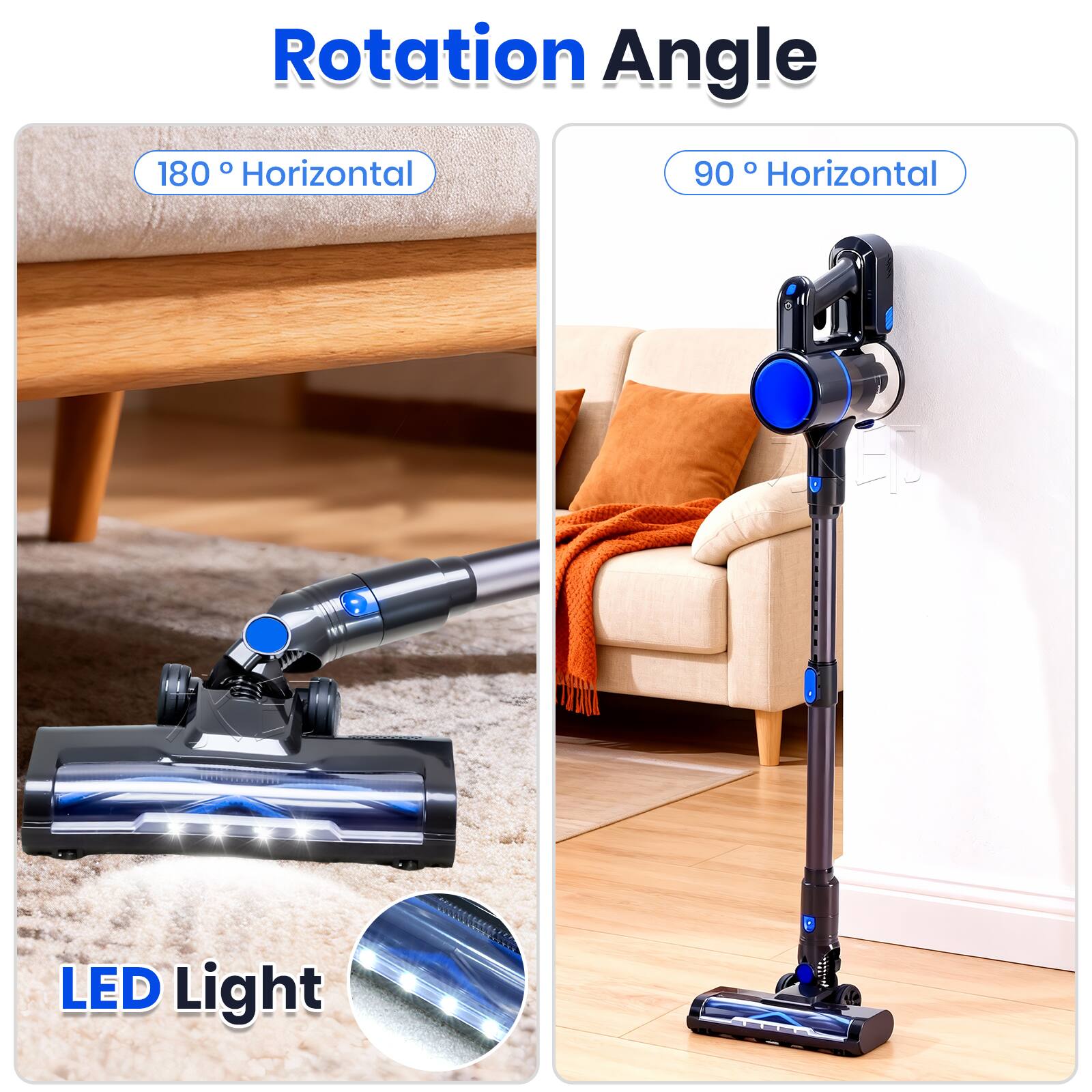 Rotation Angle  
180° Horizontal  
90° Horizontal  
LED Light