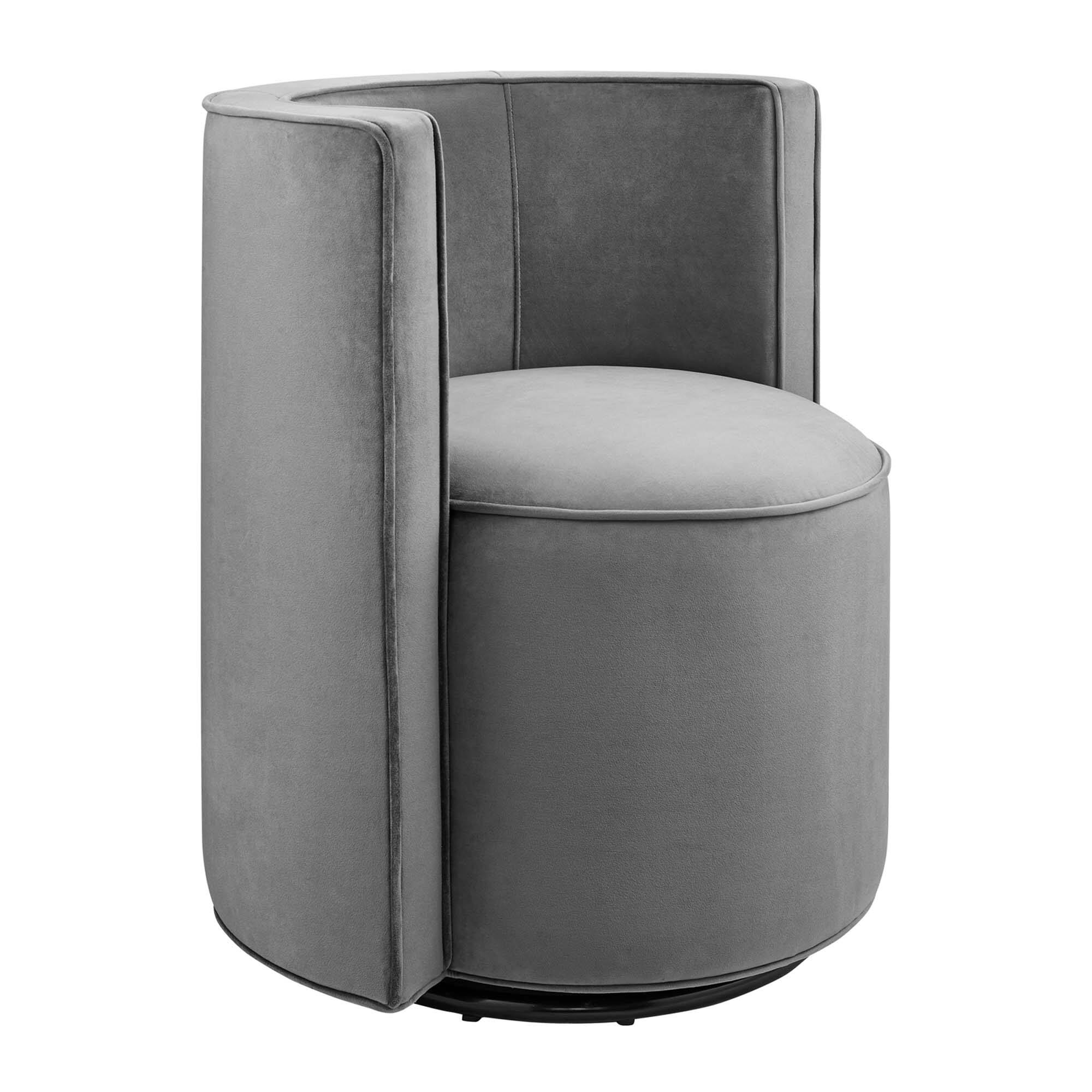 Angle. Modway - Della Performance Velvet Fabric Swivel Chair by Modway - Gray.