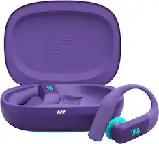 Front. JBL - Endurance Peak 4 - TRUE Wireless BluetoothNoise Cancelling Sport In-Ear Earbuds - 2026 - Purple.