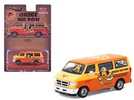 Dodge Van "Ohige no Pon" Two-Tone "Global64" Series 1/64 Diecast Model by Tarmac Works - Orange