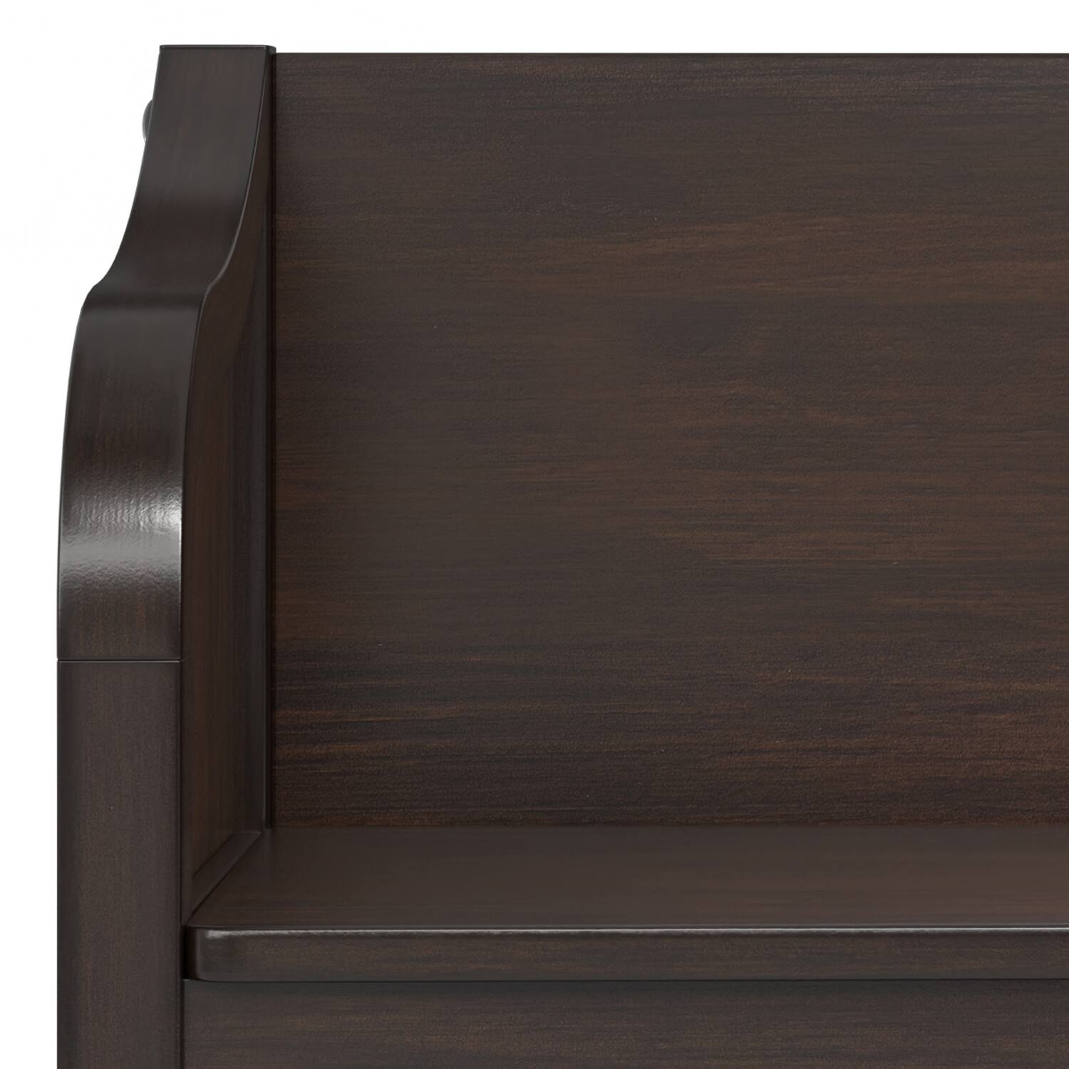 Alt View 7. Simpli Home - Connaught SOLID WOOD 30 inch Wide Traditional Small Entryway Storage Bench in Chestnut Brown - Chestnut Brown.